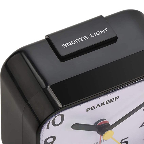 Peakeep Small Battery Operated Analog Travel Alarm Clock Silent No 